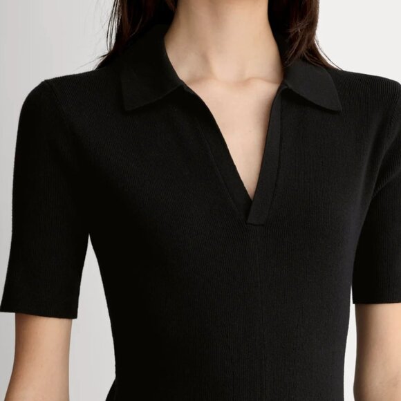 NWT Everlane Knit Polo Dress Black XL - Picture 2 of 5
